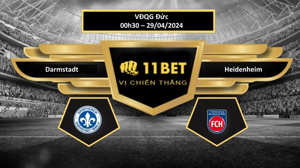 11BET Tip bóng đá  Darmstadt vs Heidenheim, hôm nay 29/04/2024